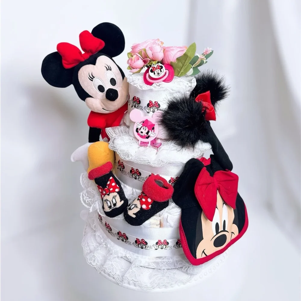 Minnie Mouse Diaper Cake, Baby Shower Gift